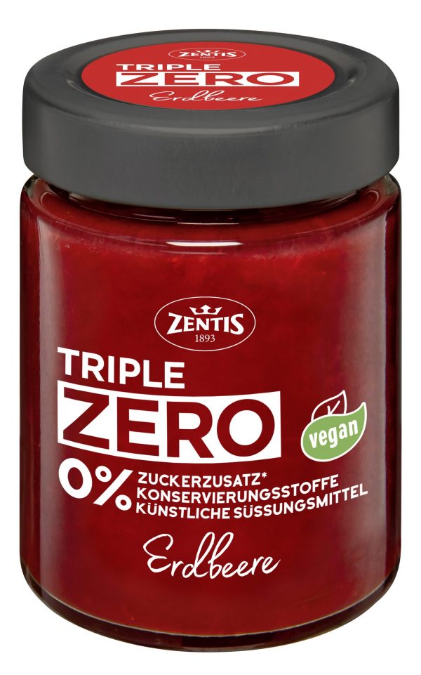 42447207 Zentis Triple ZERO Fruchtaufstrich 185g, Erdbeere