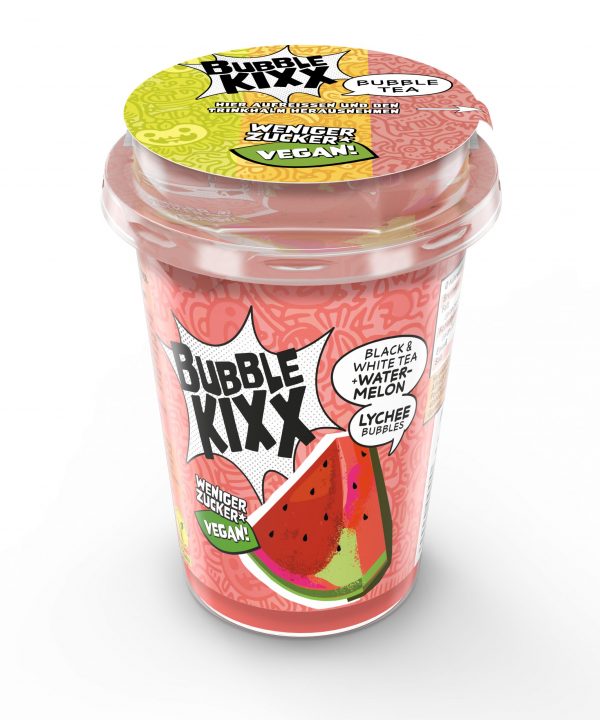 42468929 Bubble TEA Bubble KIXX 400ml, Watermelon mit Lychee Bubbles mit Top Cup