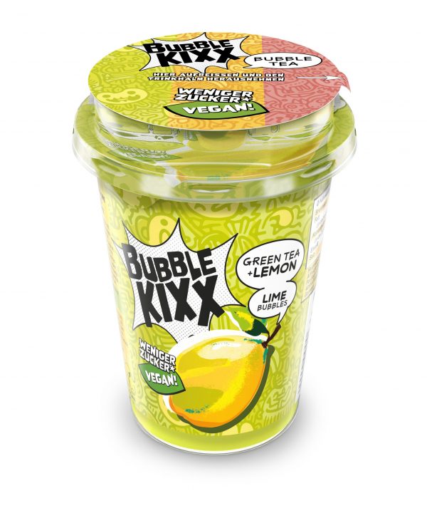42468936 Bubble TEA Bubble KIXX 400ml, Lemon mit Lime Bubbles mit Top Cup